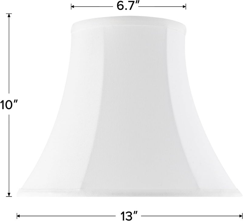 JERHOUS White - Ivory Bell Lamp Shades Set of 2 Medium Lamp Shade 6.7``Top x 13``Bottom x 10``High(Spider) Traditional Lampshade for Table Lamp & Bedside Lamp - Replacement Lampshade By - Image 4